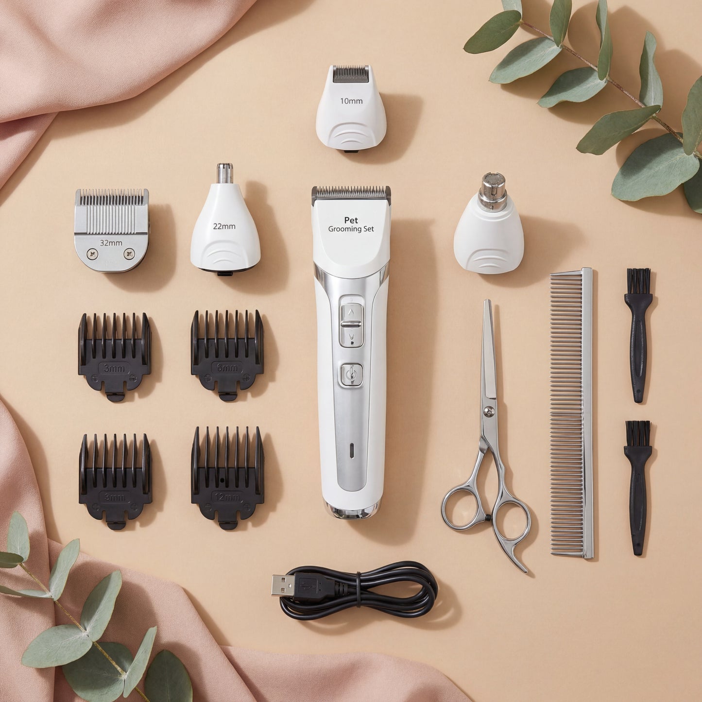 Premium 4-in-1 Pet Grooming Set – Quiet Cordless Hair Clipper for Dogs & Cats