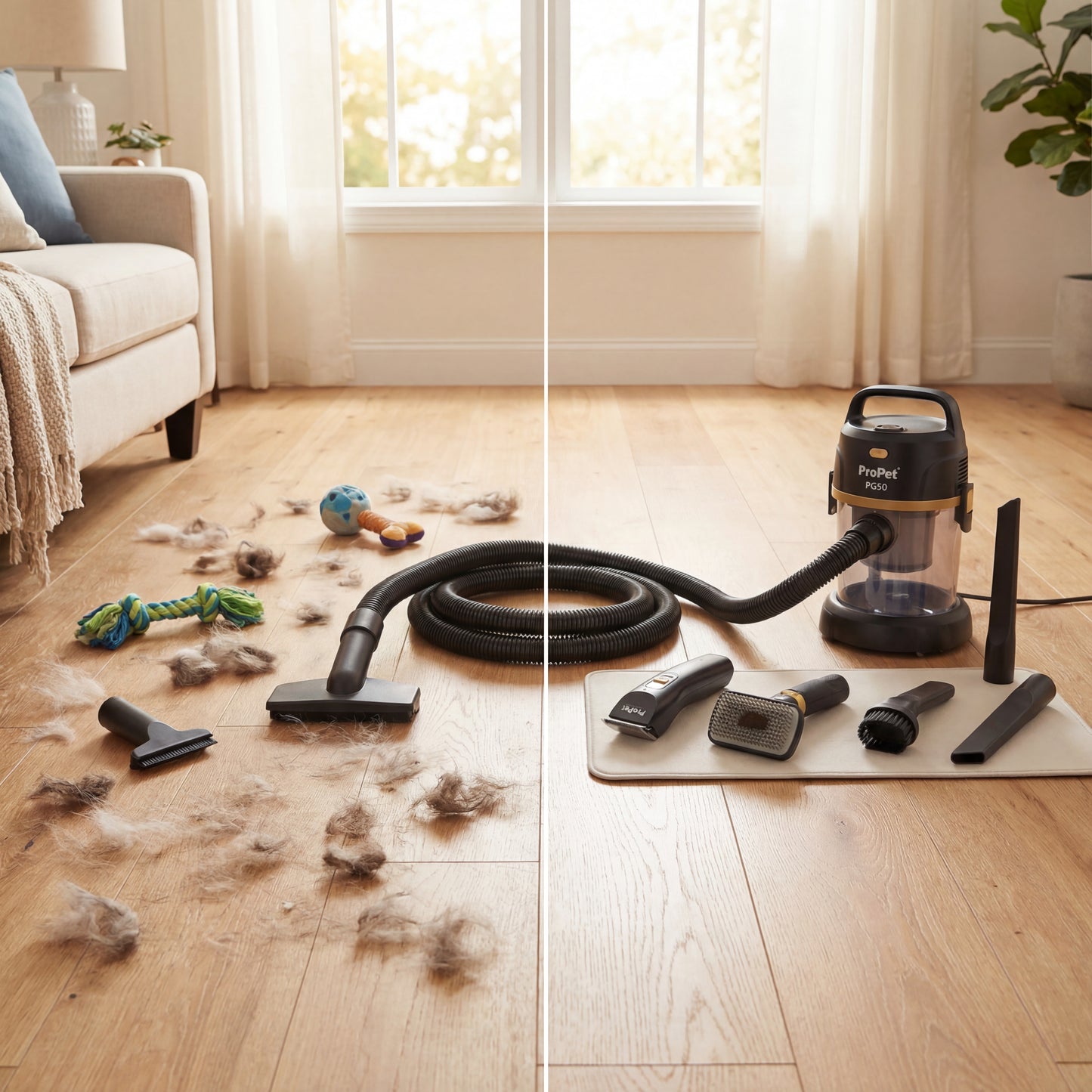 ProPet 5-in-1 Dog Grooming Vacuum Kit – Low Noise, 11000Pa Power, 2.5L Dust Cup